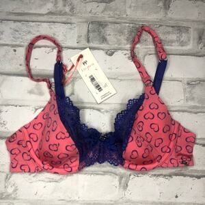 Pretty Polly NWT Heart Bra with Bows 32A